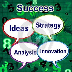 Success Words Indicates Thoughts Victory And Idea