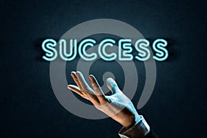 Success is in your hand concept