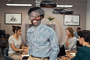 Successful african business man smiling