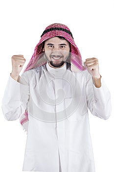 Successful Arabian man in studio