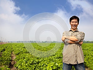 Successful asian farmer