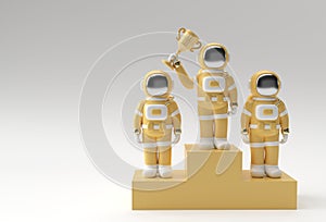 Successful Astronaut Got the First Prize Trophy 3D Rendering