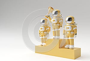 Successful Astronaut Got the First Prize Trophy 3D Rendering