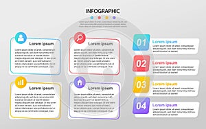 Successful business concept circle infographic template. Infographics with icons and elements