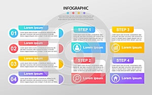 Successful business concept circle infographic template. Infographics with icons and elements