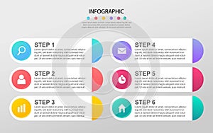 Successful business concept circle infographic template. Infographics with icons and elements