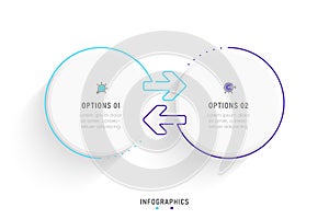 Successful business concept circle infographic template. Infographics with icons and elements