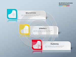 Successful business concept design marketing infographic template. Infographics with icons and elements