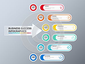 Successful business concept design marketing infographic template. Infographics with icons and elements