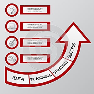 Successful business concept infographic template. Can be used for workflow layout, diagram web design, infographics.