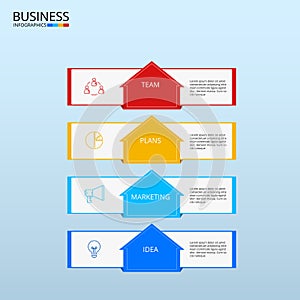 Successful business concept infographic template. Infographics with icons and elements. Can be used for workflow layout, diagram