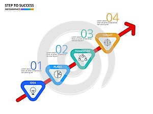 Successful business concept infographic template. Infographics with icons and elements. Can be used for workflow layout, diagram