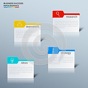 Úspěšný obchod šablona. infografiky ikony a prvky 