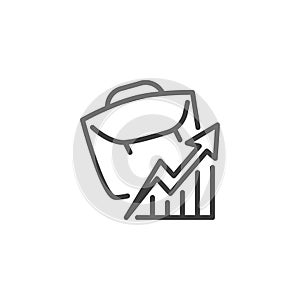 Successful business development line icon