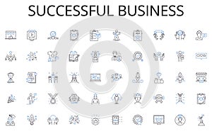 Successful business line icons collection. Comical, Entertaining, Hilarious, Witty, Jovial, Amusing, Laughter vector and