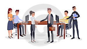 Successful business meeting vector illustration