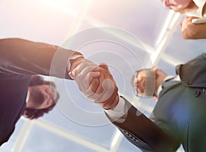 Successful business people handshake greeting deal concept