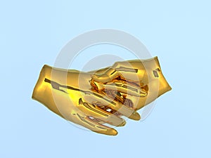 Successful business people handshaking.Minimal concept idea.3d r