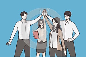 Successful business team, teamwork concept