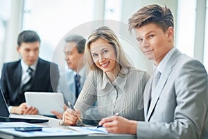 successful business team in a workplace