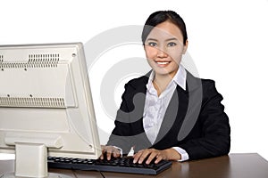 Successful business woman with computer