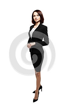 Successful business woman isolated over white