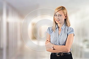 Successful business woman looking confident and smiling