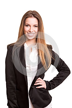 Successful business woman looking confident and smiling