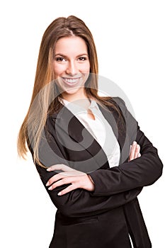 Successful business woman looking confident and smiling