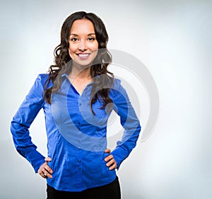 Successful business woman looking confident and smiling