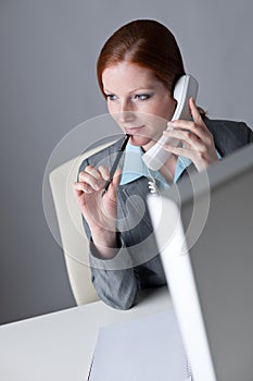 Successful business woman on the phone