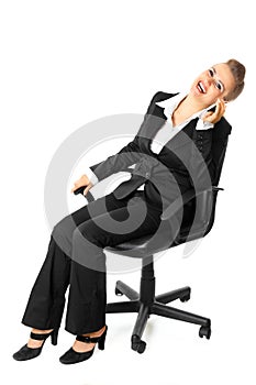 Successful business woman talking on mobile phone