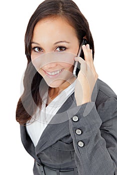 Successful business woman talking on phone