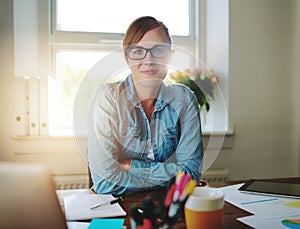 Successful business woman working at the office