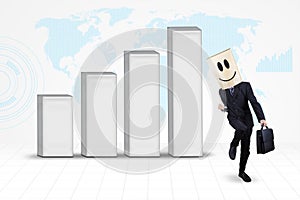 Successful businessman with global business graph