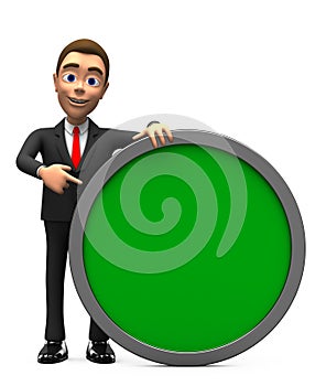 Successful businessman with a green circle