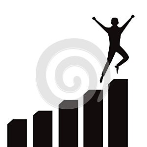 Successful Businessman Happy on Top