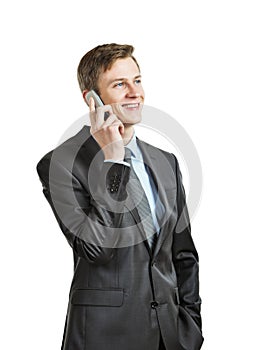 Successful businessman with phone