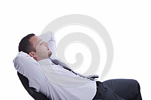 Successful businessman relaxing