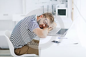 Successful businessman. Sleep office worker. Portrait of bearded businessman. Serious businessman. Man standing at table