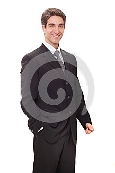 Successful businessman smiling