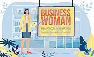 Successful Businesswoman Career Vector Concept