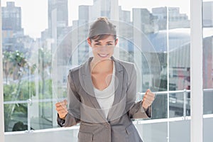 Successful businesswoman smiling at camera