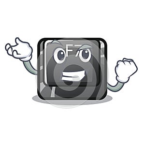 Successful button f7 in the shape mascot