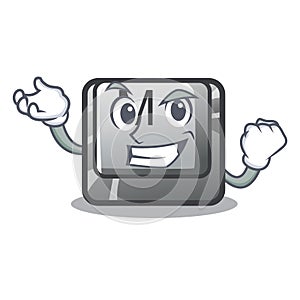 Successful button M in the character shape