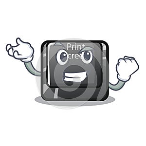 Successful button print screen in shape mascot