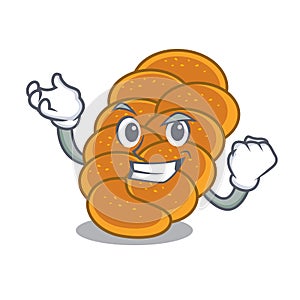 Successful challah character cartoon style