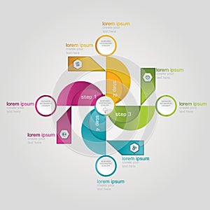 Successful concept circle infographic template. Infographics with icons and elements