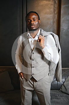 Successful confident black business man in a classic suit