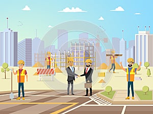 Successful Construction Project Vector Concept